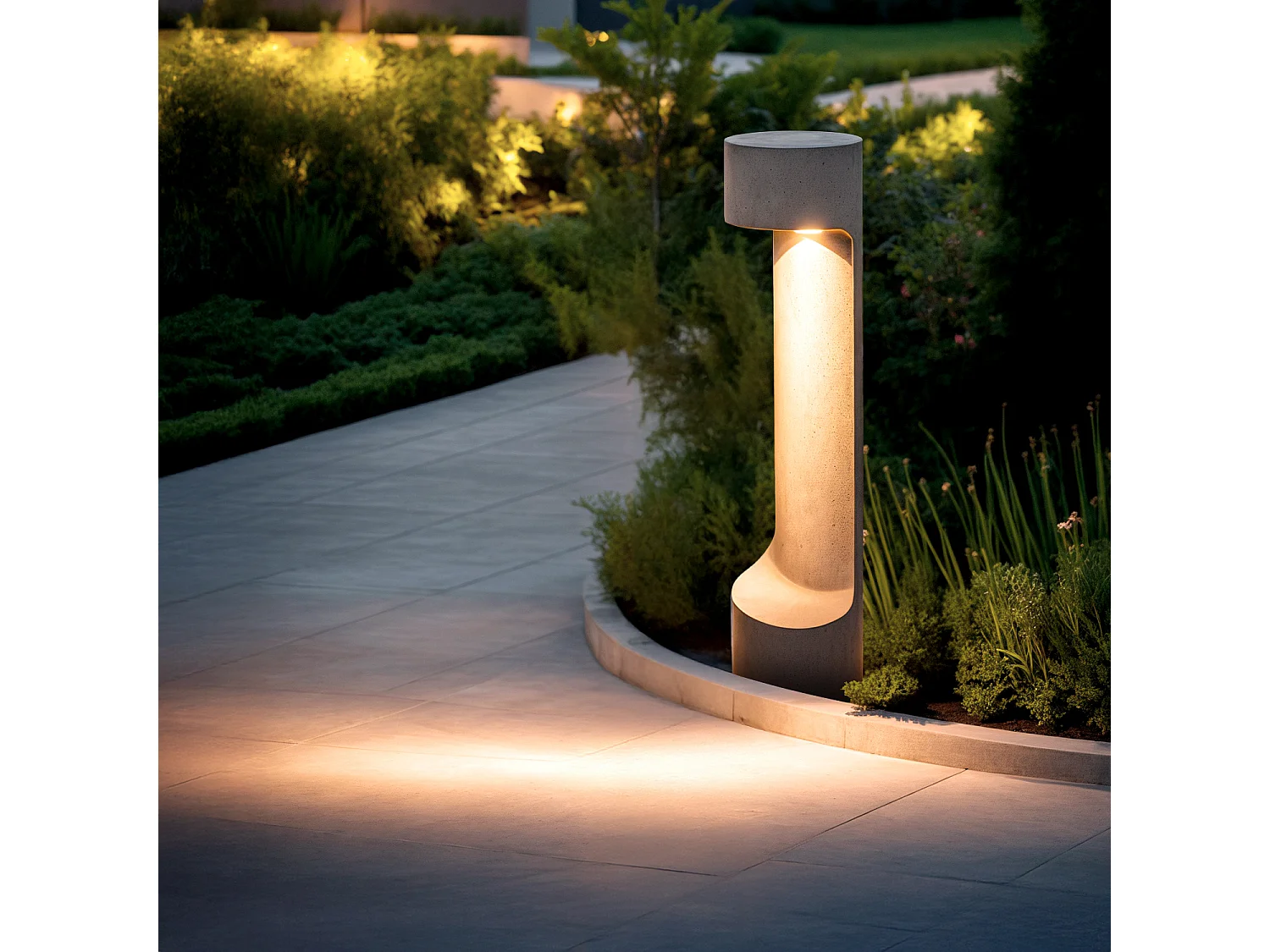 Lampioncino per Esterni LED Regolabile 6W Cemento Nexul 65 cm Grigio Pietra