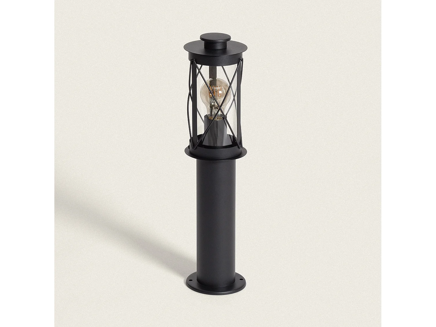 Baliza Exterior Superficie Pie 50cm Acero Inoxidable Gedja Negro