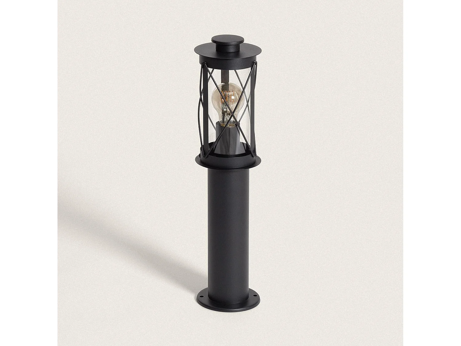 Baliza Exterior Superficie Pie 50cm Acero Inoxidable Gedja Negro