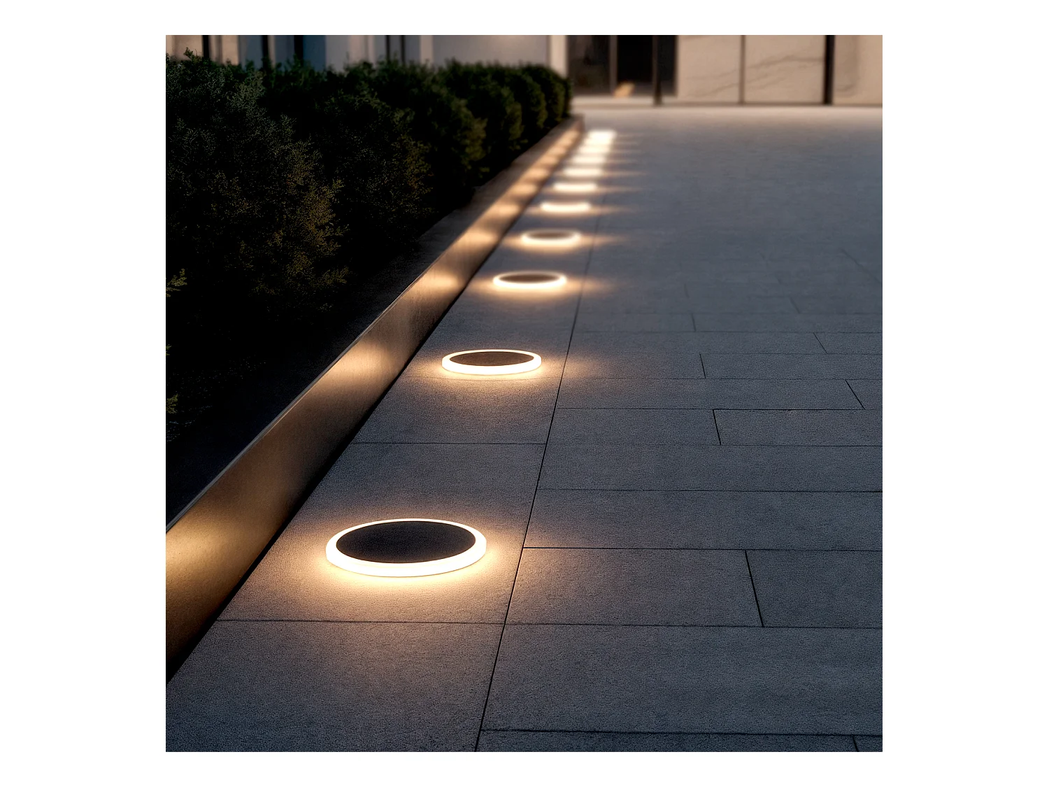 Balise Extérieure LED 2W Ronde Encastrable au Mur Rembel Noir