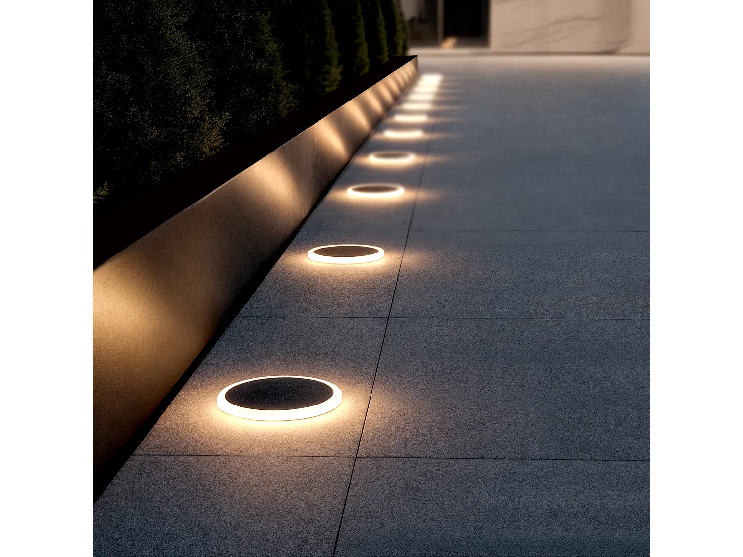 Balise Extérieure LED 2W Ronde Encastrable au Mur Rembel Noir