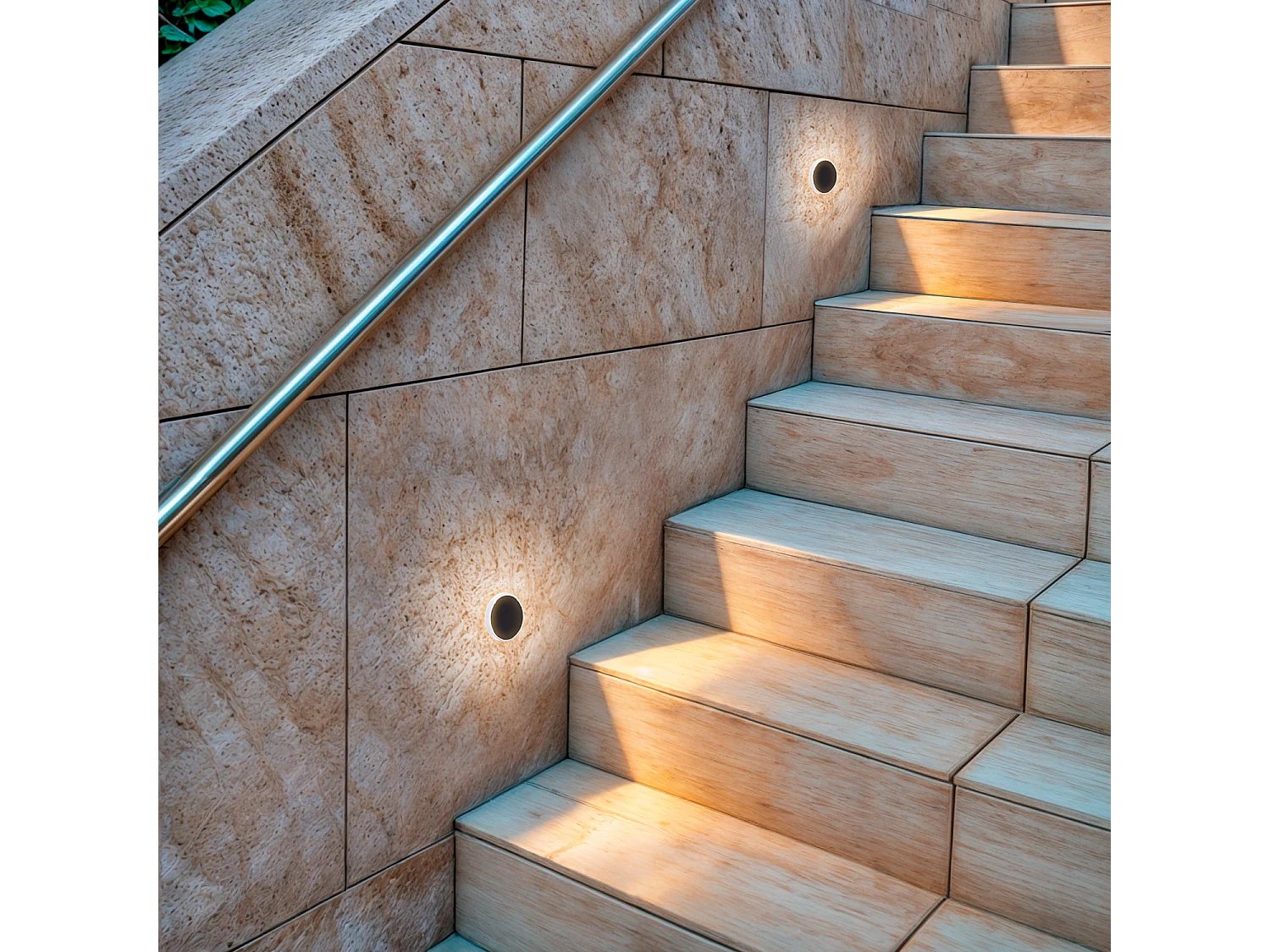 Balise Extérieure LED 2W Ronde Encastrable au Mur Rembel Noir