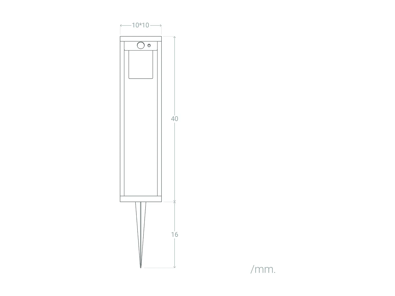 Balise Extérieure sur Pied Solaire 2W 40cm Aluminium avec Détecteur de Mouvement Devah Noir