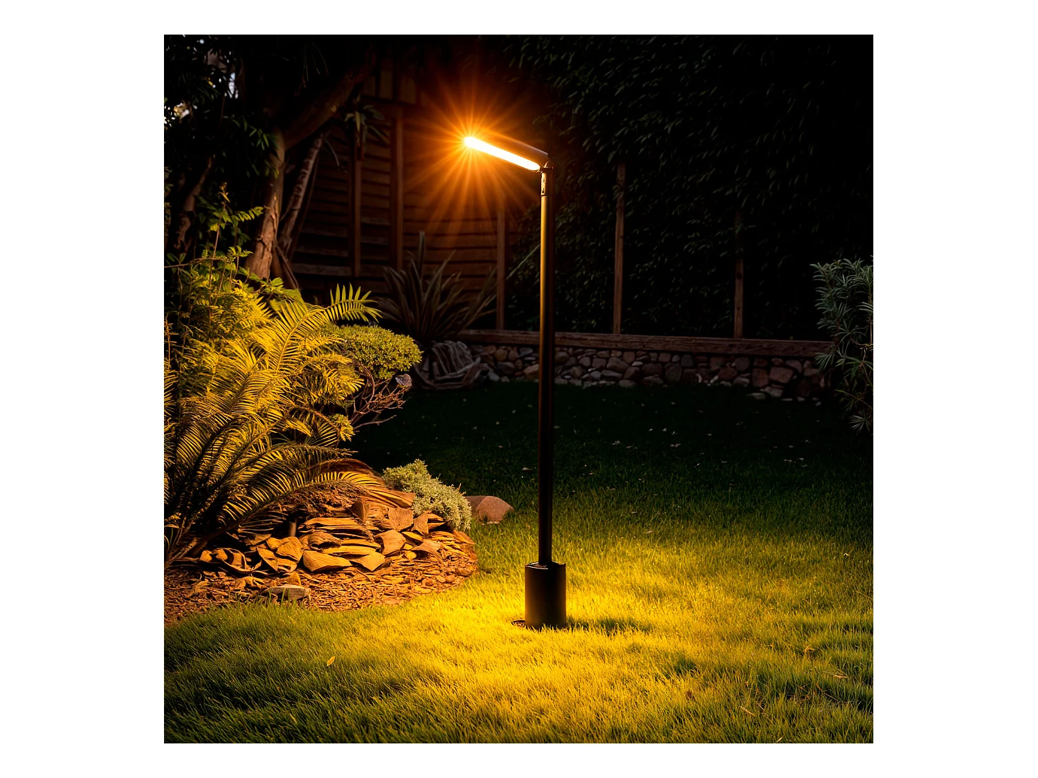 Baliza Exterior LED 6W 60 cm con Pincho Flux Negro