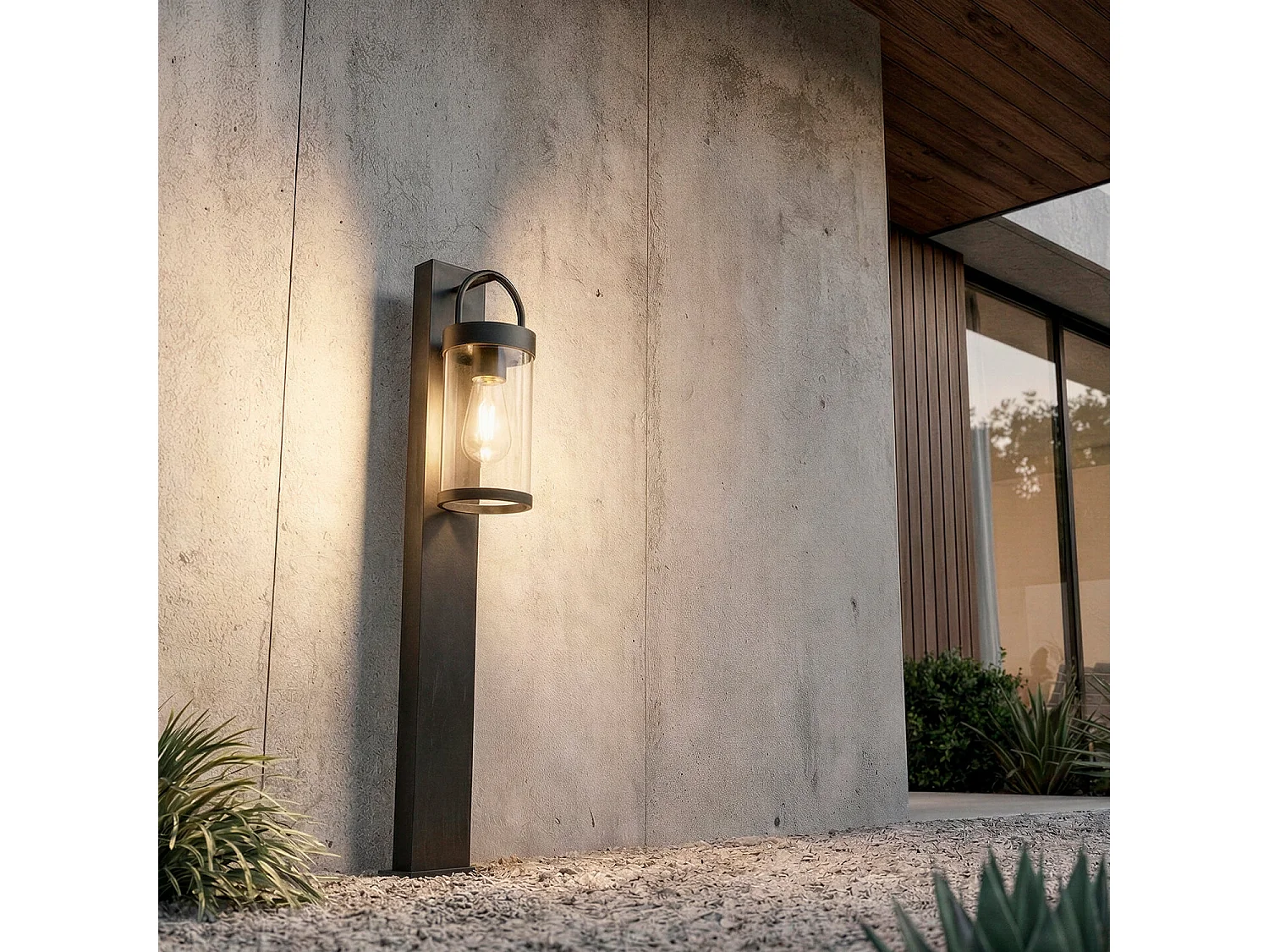 Balise sur Pied Extérieure 80cm Aluminium Benny Noir