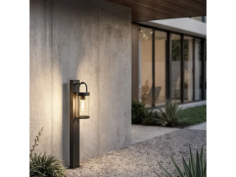 Balise sur Pied Extérieure 80cm Aluminium Benny Noir