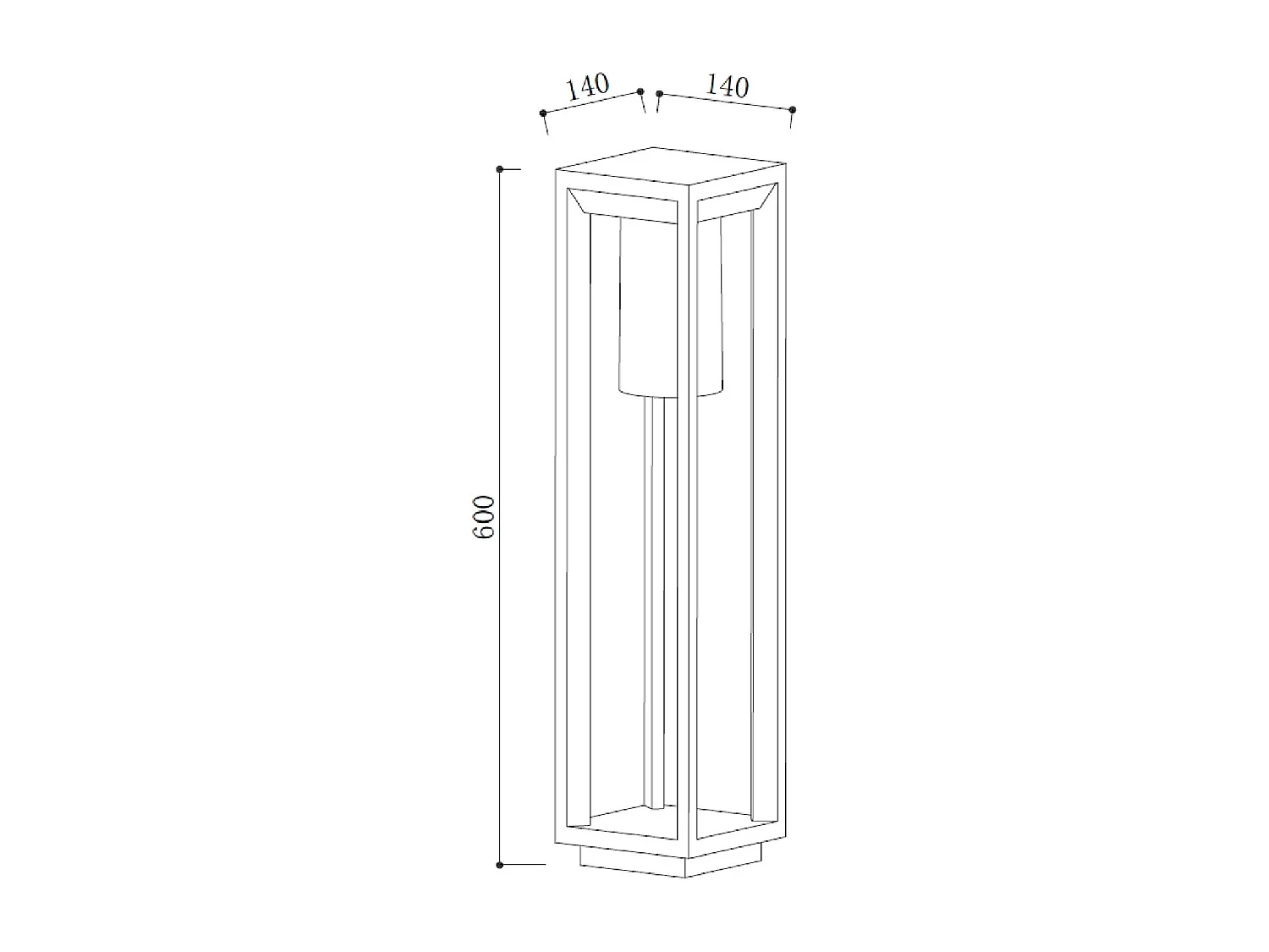Balise sur Pied Extérieure 60cm Aluminium Trenol Noir