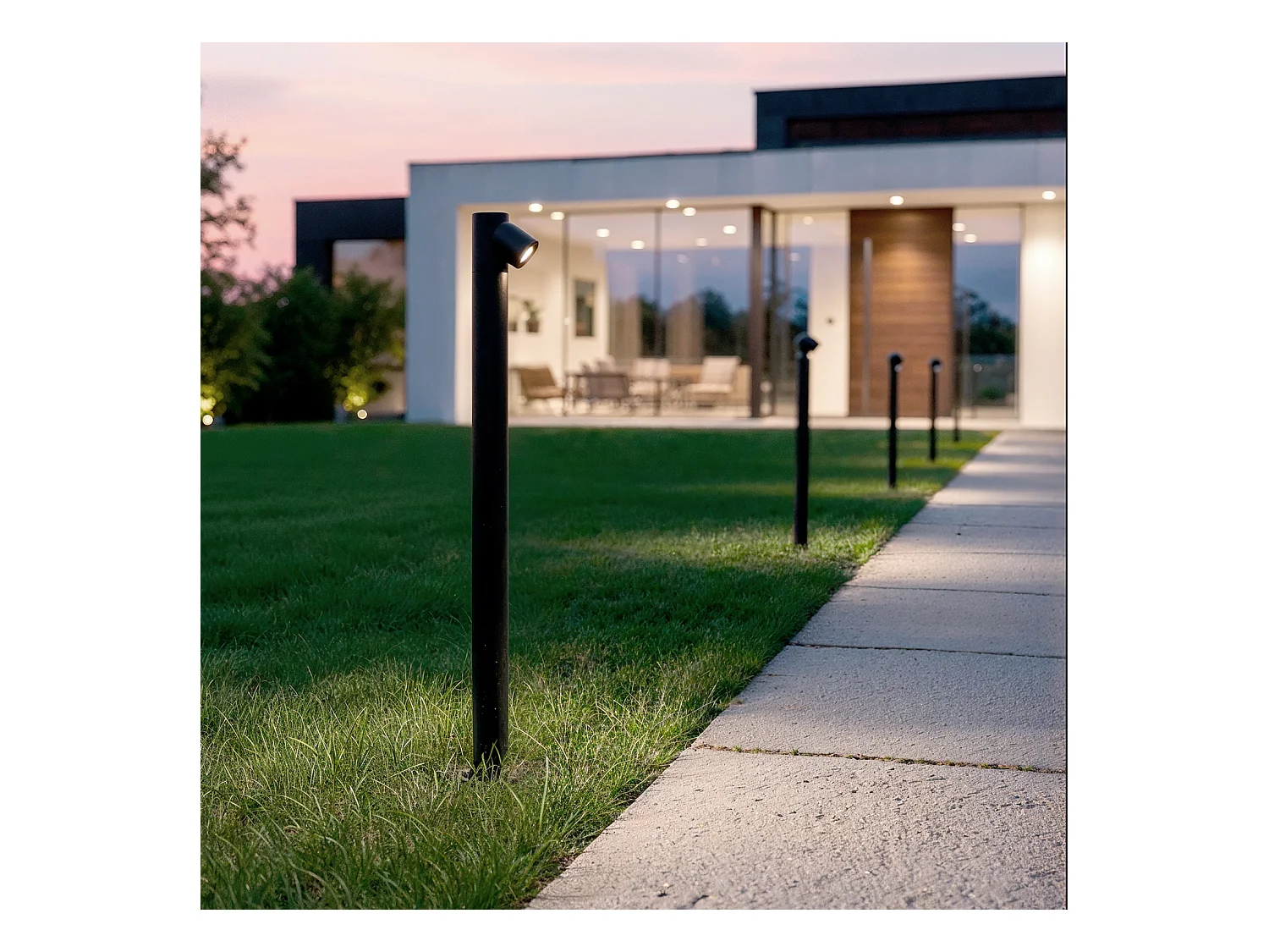 Baliza Exterior LED 6W Superficie Pie 60cm Rihard Negro
