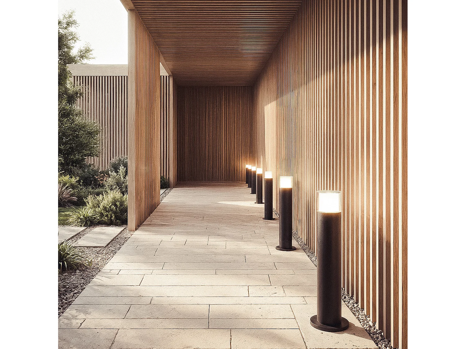 Baliza Exterior Superficie Pie 50cm Aluminio Docker Negro