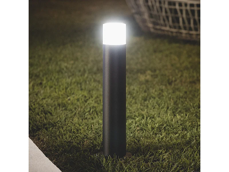 Balise Extérieure en Saillie sur Pied 50cm Aluminium Docker Noir