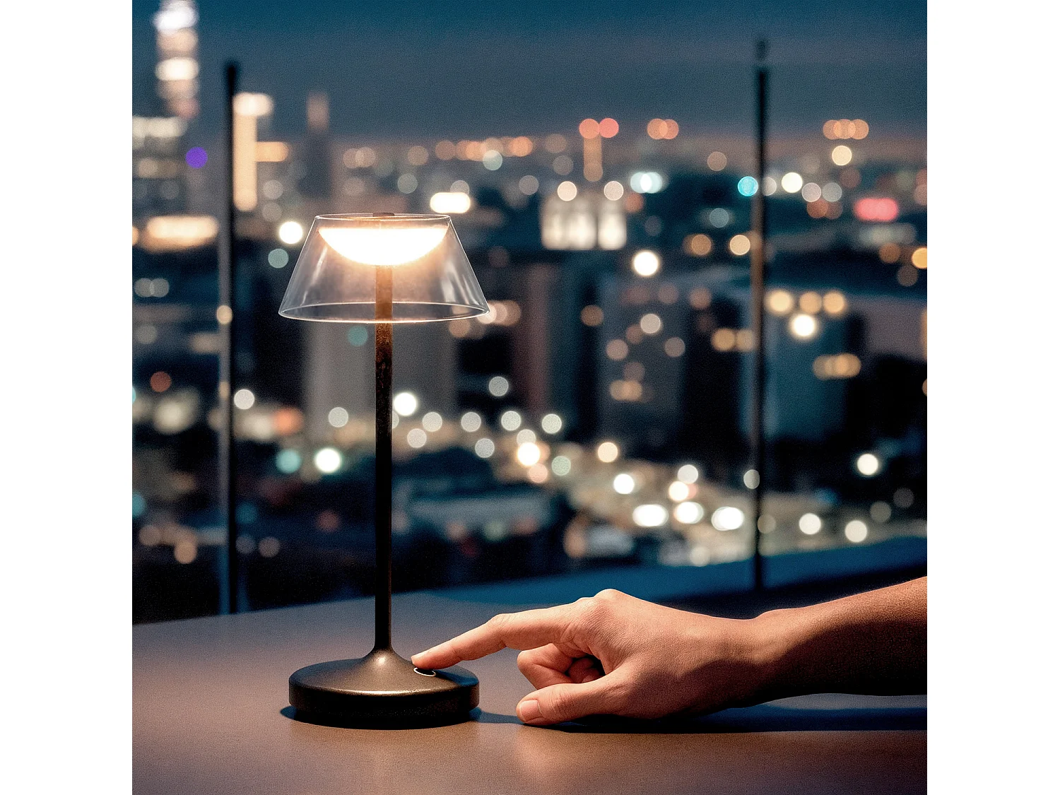 Lampe à Poser LED 6W Portable avec Batterie USB Rechargeable Dipley Noir