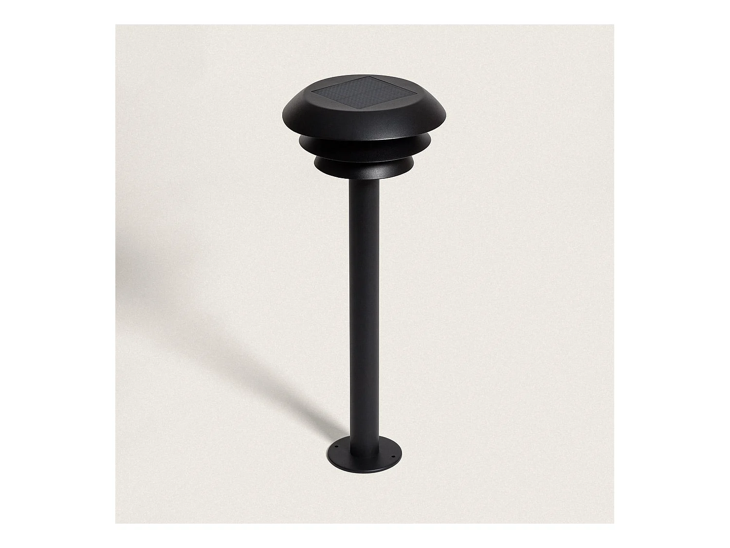 Balise sur Pied Extérieure Solaire LED 1,5W 50cm Aluminium Biel Noir