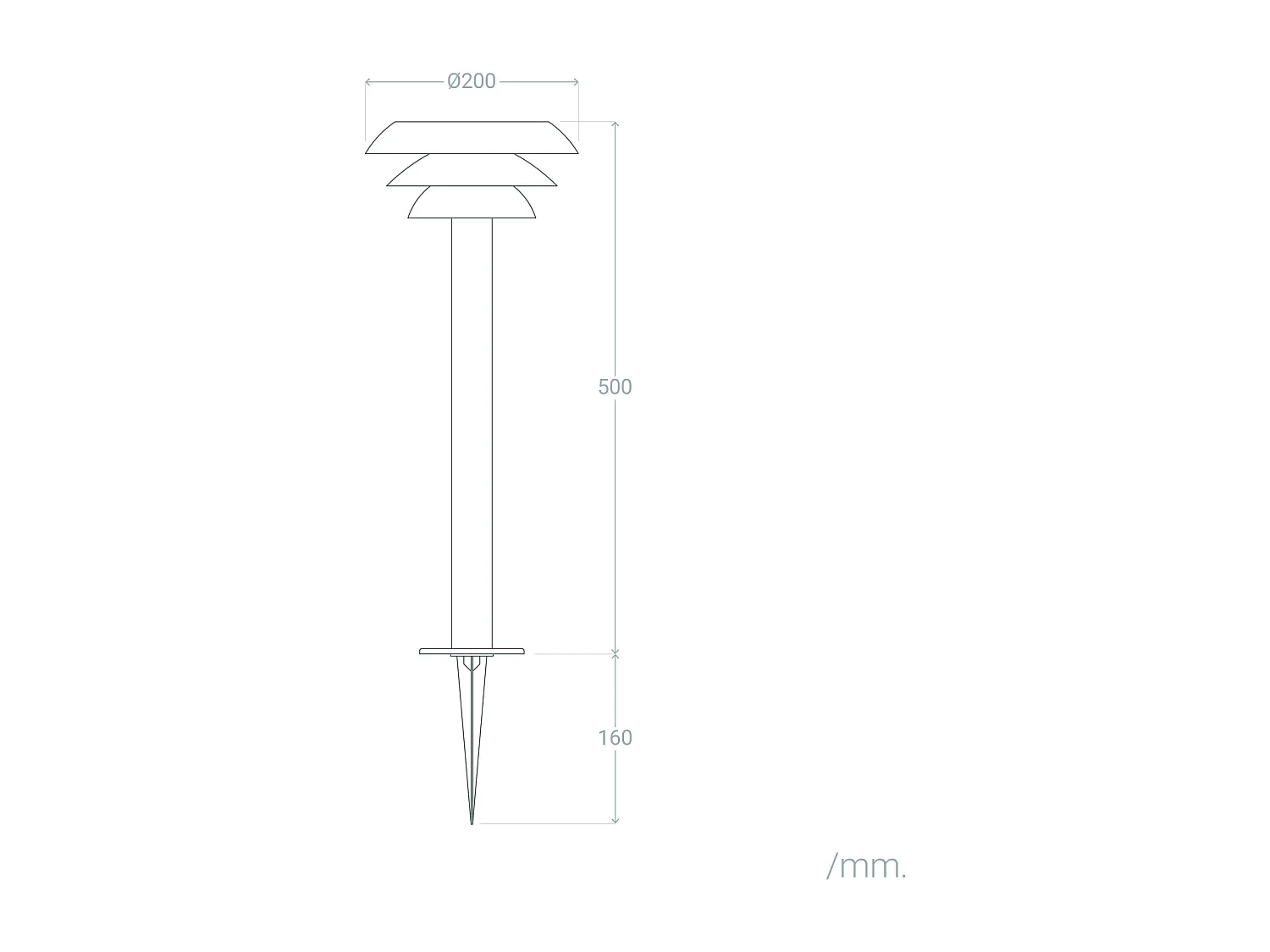 Balise sur Pied Extérieure Solaire LED 1,5W 50cm Aluminium Biel Noir