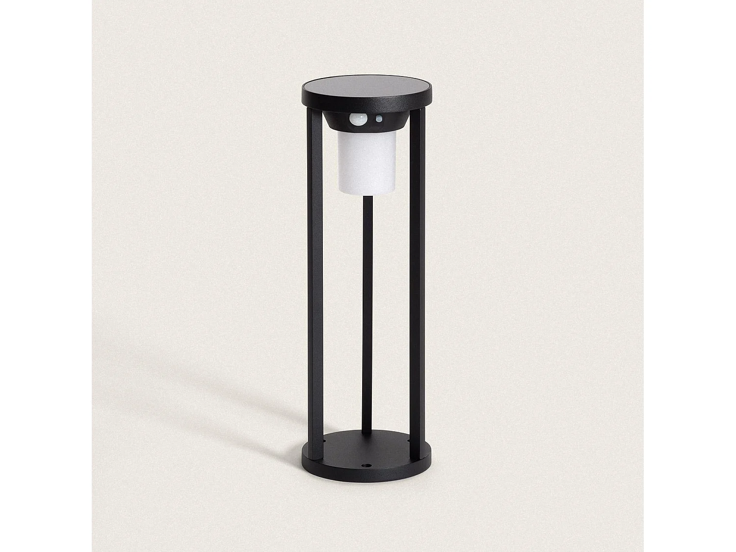 Balise sur Pied Extérieure Solaire LED 2W 40cm Aluminium avec Détecteur de Mouvement Eneko Noir