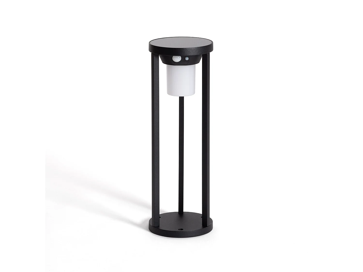 Baliza de Pie Exterior Solar LED 2W 40cm Aluminio con Sensor de Movimiento Eneko Negro