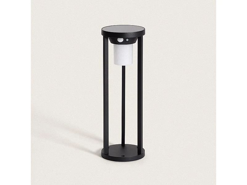 Balise sur Pied Extérieure Solaire LED 2W 40cm Aluminium avec Détecteur de Mouvement Eneko Noir