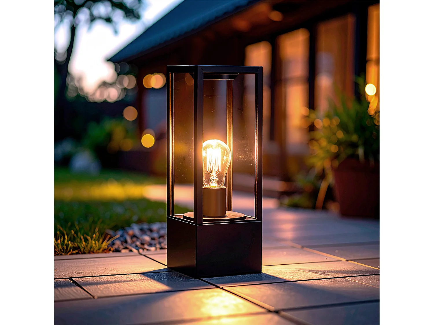 Baliza Exterior Superficie Pie Bayal EasyFit 12V Negro