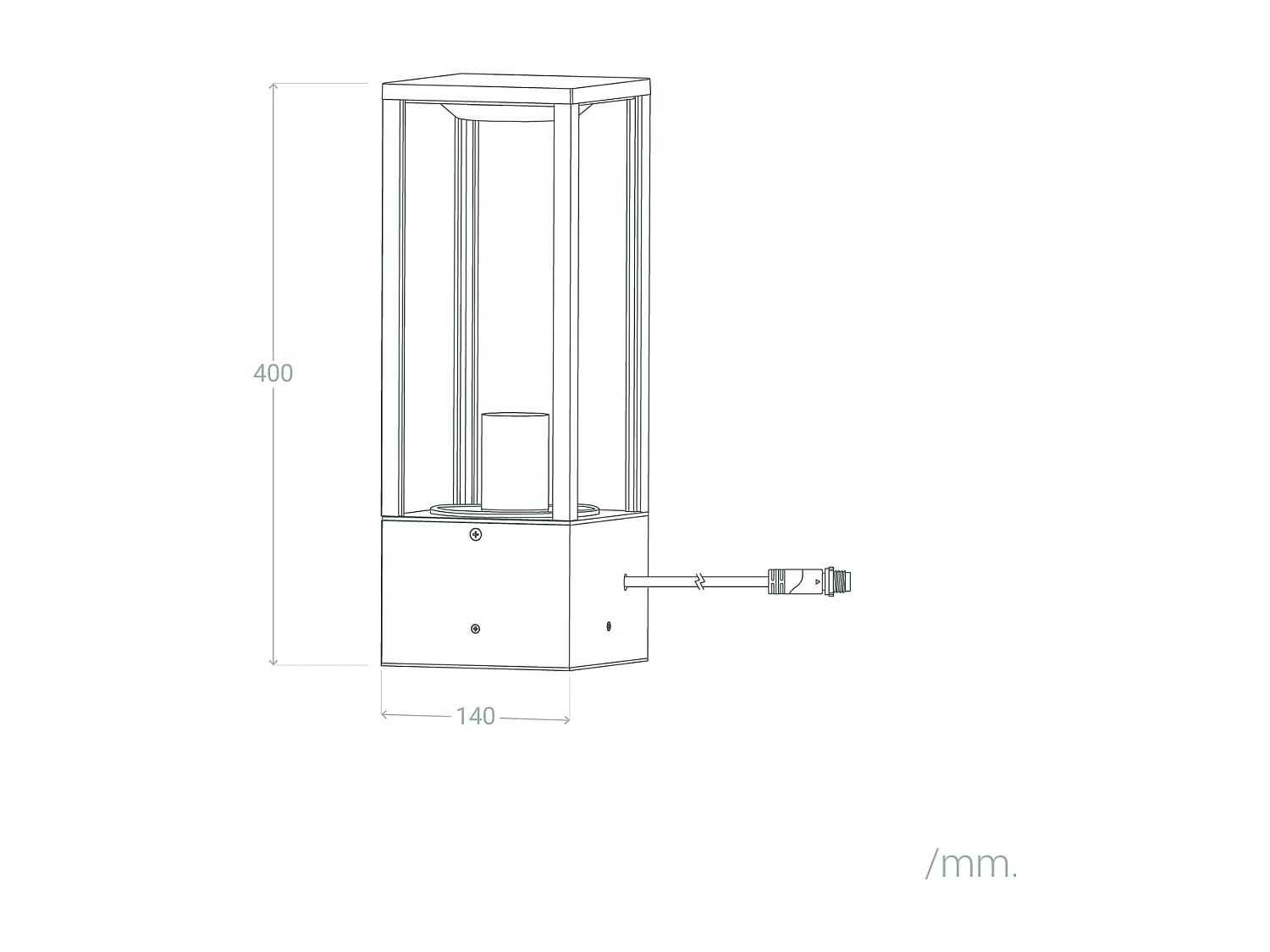 Balise Extérieure en Saillie sur Pied Bayal EasyFit 12V Noir