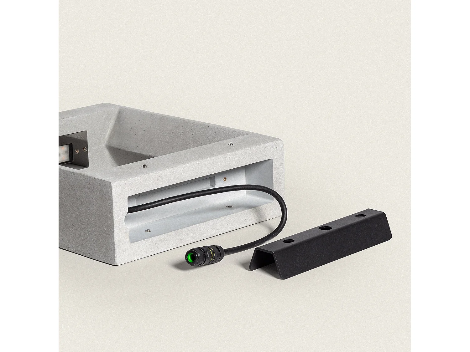 Balise Extérieure LED Dimmable 8W Ciment Arvene 35 cm Gris Pierre