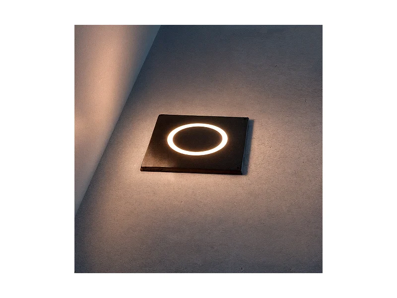 Baliza Exterior LED 2W Empotrable Suelo Cuadrada Resbel Negro