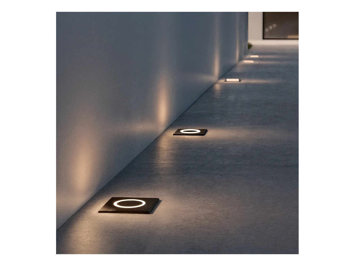 Baliza Exterior LED 2W Empotrable Suelo Cuadrada Resbel Negro