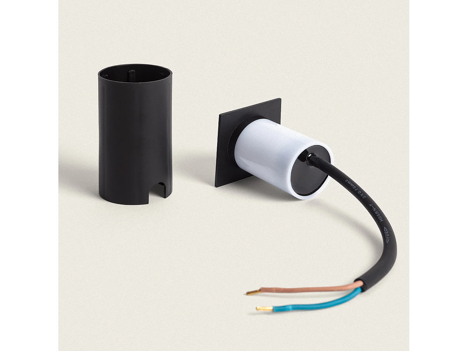 Baliza Exterior LED 2W Empotrable Suelo Cuadrada Resbel Negro