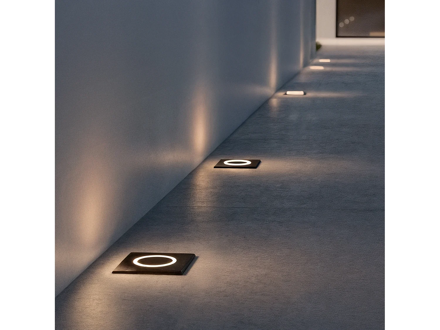 Baliza Exterior LED 2W Empotrable Suelo Cuadrada Resbel Negro