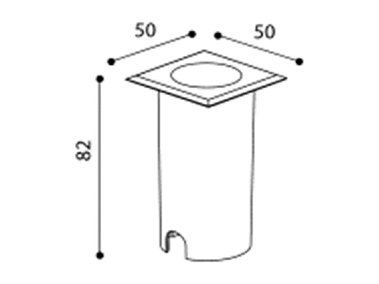 Baliza Exterior LED 2W Empotrable Suelo Cuadrada Resbel Negro
