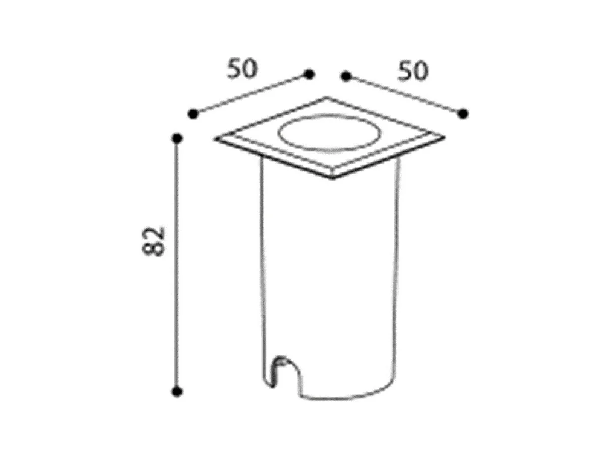Baliza Exterior LED 2W Empotrable Suelo Cuadrada Resbel Negro