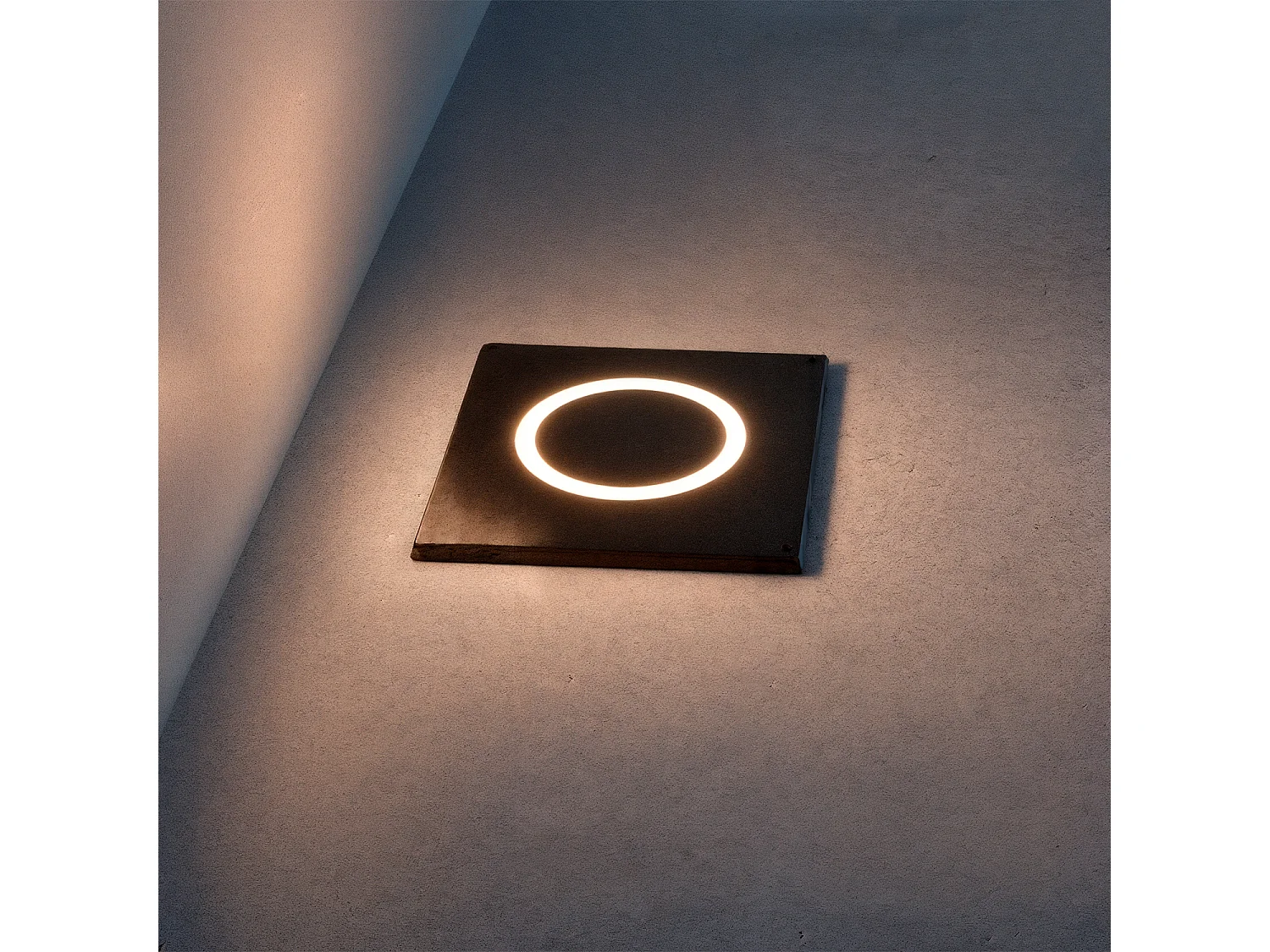 Balise Extérieure LED 2W Carrée Encastrable Mur Resbel Noir