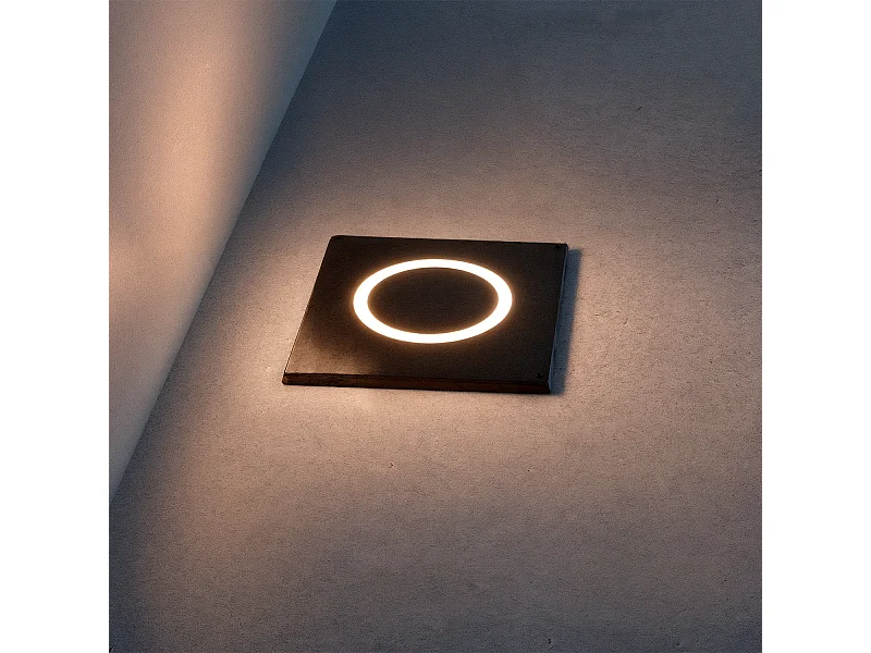 Balise Extérieure LED 2W Carrée Encastrable Mur Resbel Noir