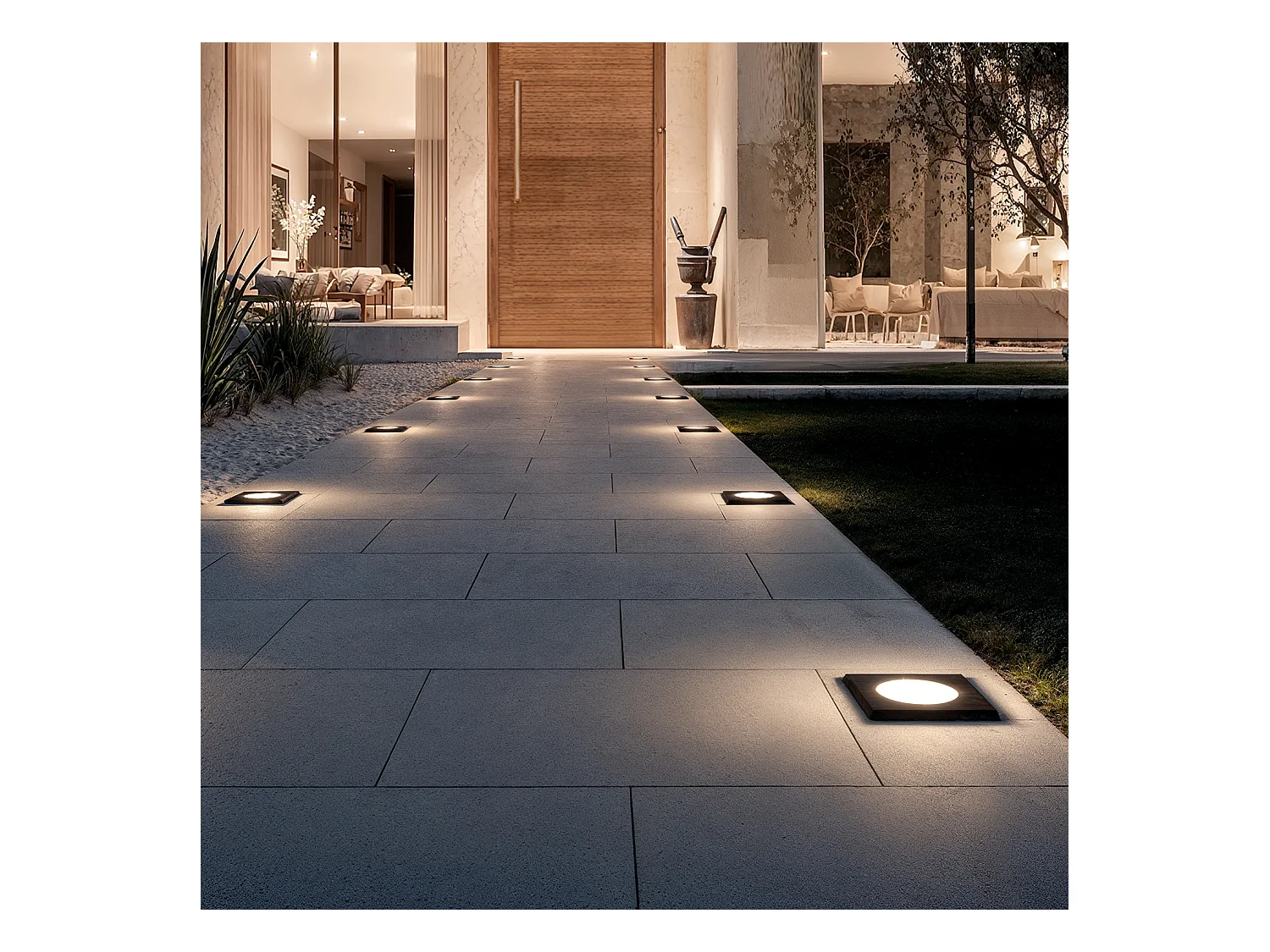 Baliza Exterior LED 2W Empotrable Suelo Cuadrada Welly Negro