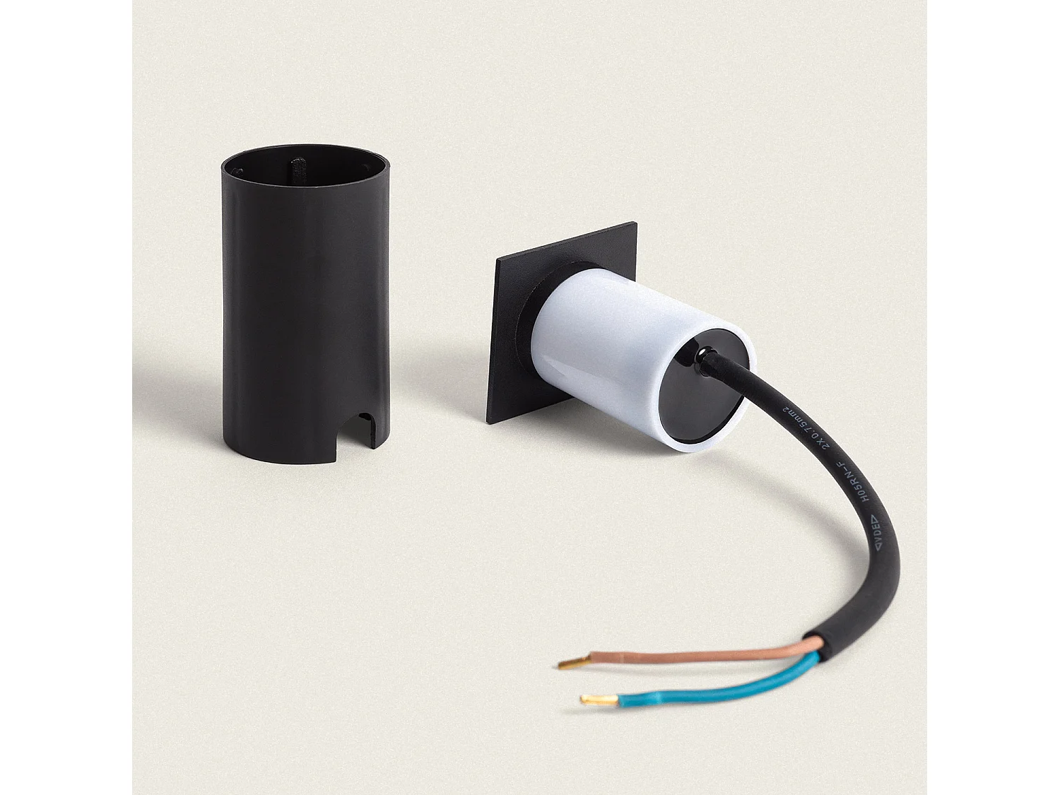 Balise Extérieure LED 2W Carrée Encastrable au Mur Welly Noir