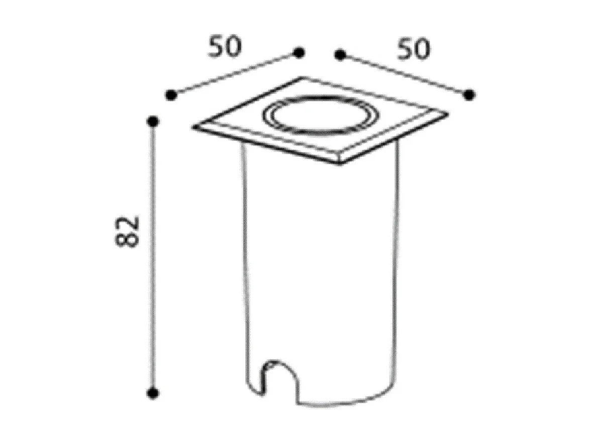 Balise Extérieure LED 2W Carrée Encastrable au Mur Welly Noir