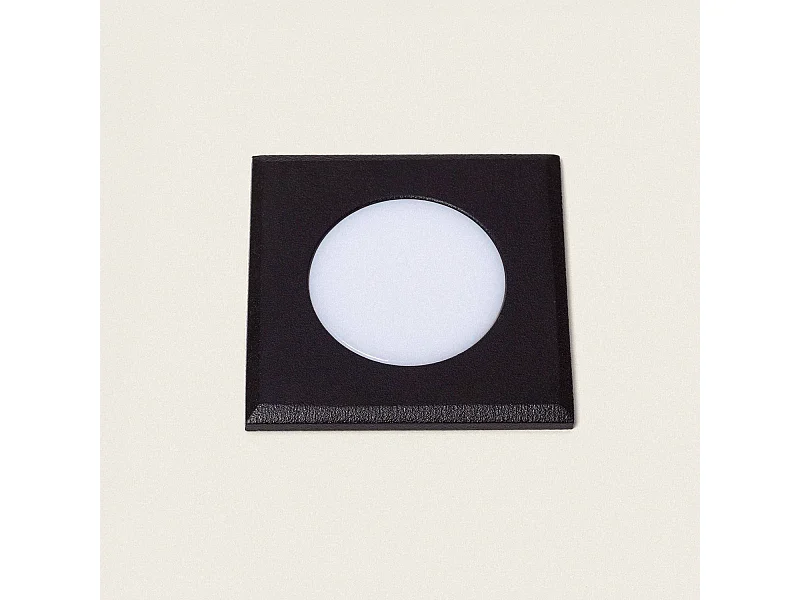 Balise Extérieure LED 2W Carrée Encastrable au Mur Welly Noir