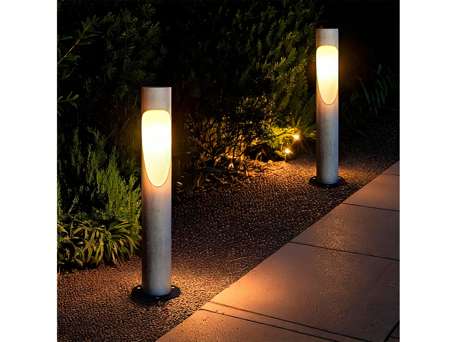 Lampioncino per Esterni LED Regolabile 4,5W Cemento Tervin 75 cm Grigio Pietra