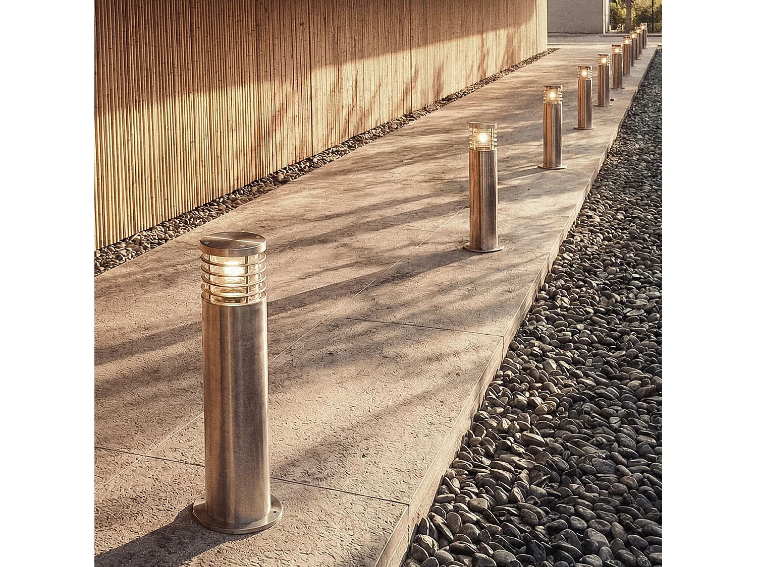 Baliza Exterior Superficie Pie 50cm Acero Inoxidable Cloony Gris