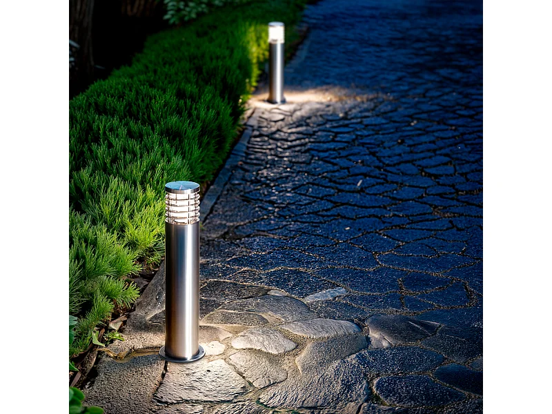 Balise Extérieure en Saillie sur Pies 50cm Acier Inoxydable Cloony Gris