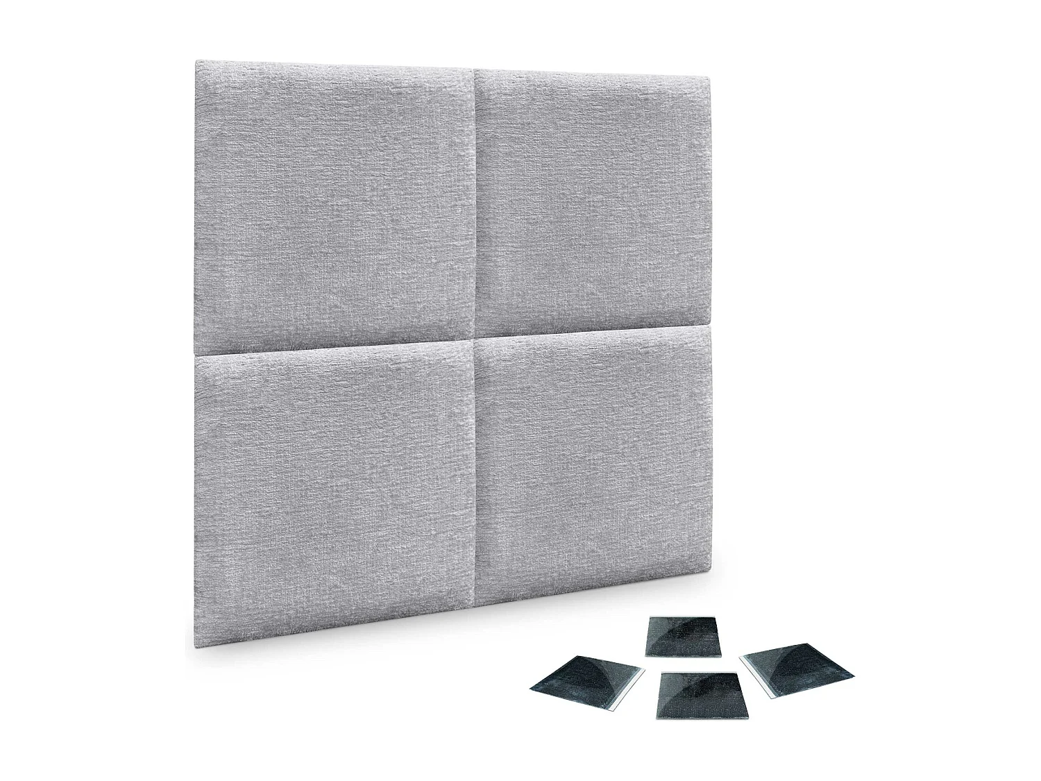 DHOME 4er-Set, umweltfreundliche Wollpolsterpaneele, selbstklebende akustische Wandpaneele, saugfähiger Schutz (Hellgrau, 60 x 60 cm, x4)