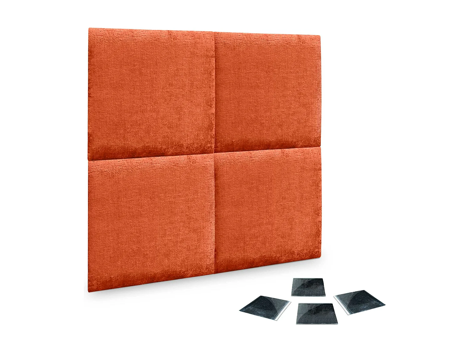 DHOME 4er-Set, umweltfreundliche Wollpolsterplatten, selbstklebende akustische Wandpaneele, saugfähiger Schutz (Orange, 50 x 50 cm, x4)