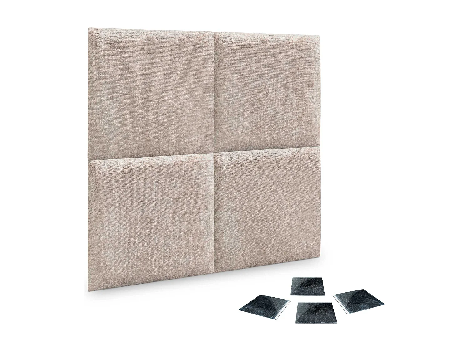 DHOME 4er-Set, umweltfreundliche Wollpolsterplatten, selbstklebende akustische Wandpaneele, saugfähiger Schutz (Beige, 50 x 50 cm, x4)