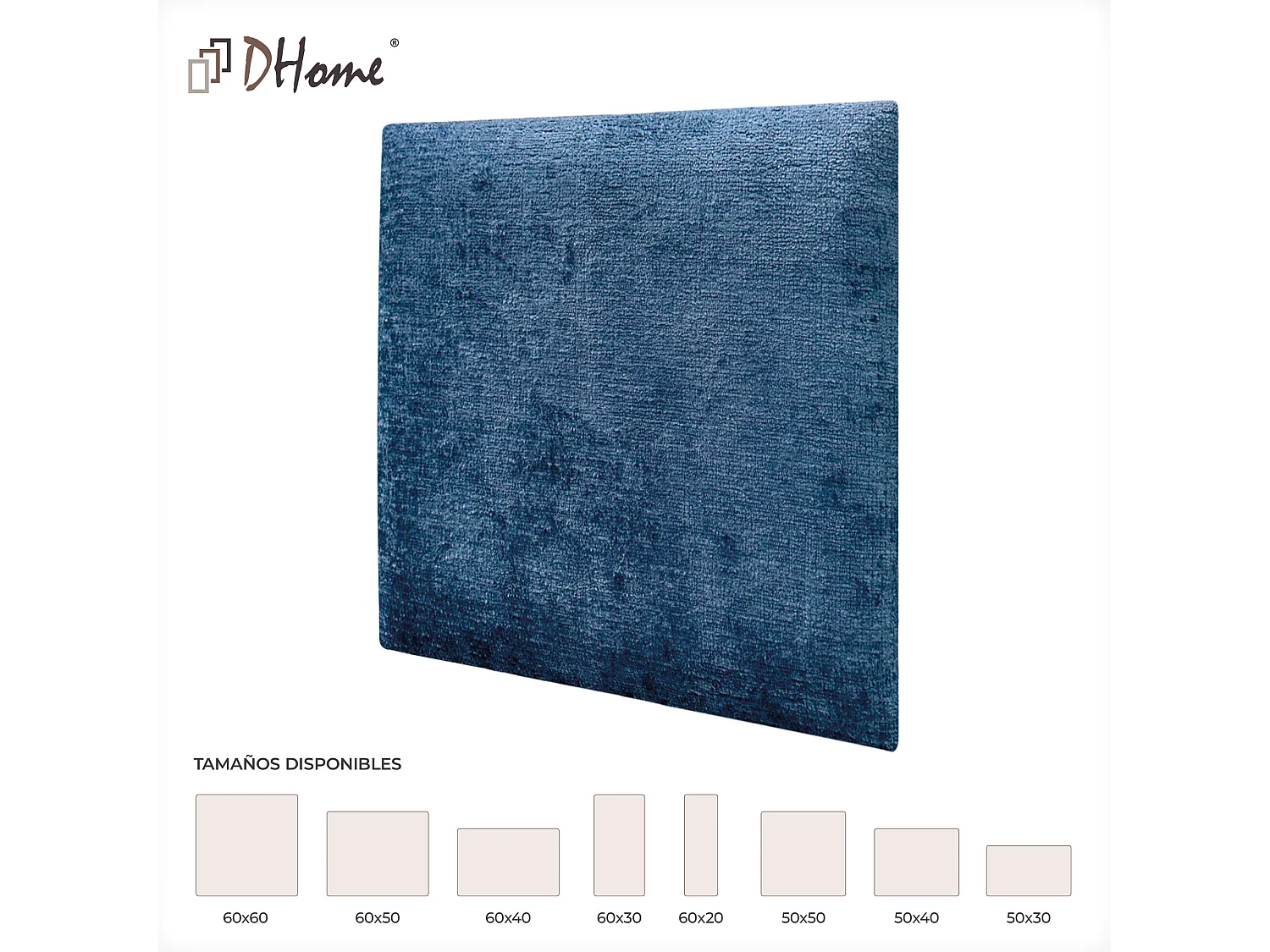 DHOME 4er-Set, umweltfreundliche Wollpolsterplatten, selbstklebende akustische Wandpaneele, saugfähiger Schutz (blau, 60 x 60 cm, x4)