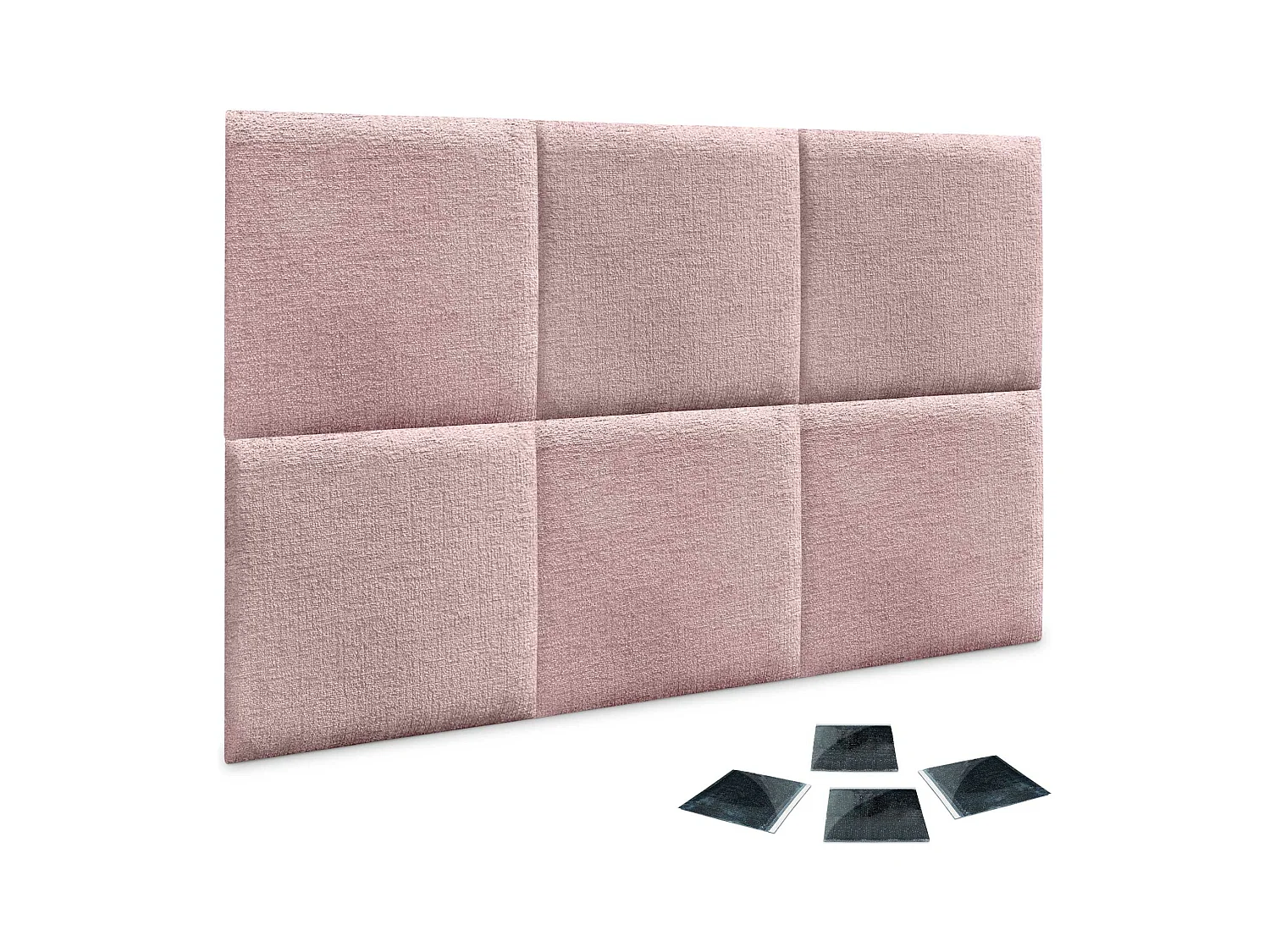 DHOME Lot de 6 panneaux muraux acoustiques auto-adhésifs en laine écologique protection absorbante contre les chocs (Saumon, 60x60cm, x6)