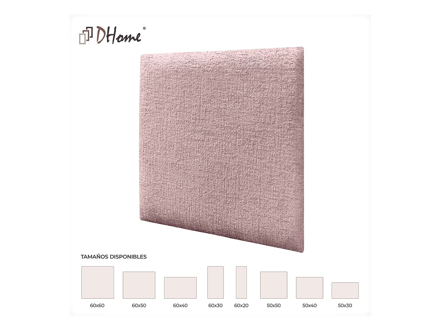 DHOME Lot de 6 panneaux muraux acoustiques auto-adhésifs en laine écologique protection absorbante contre les chocs (Saumon, 60x60cm, x6)