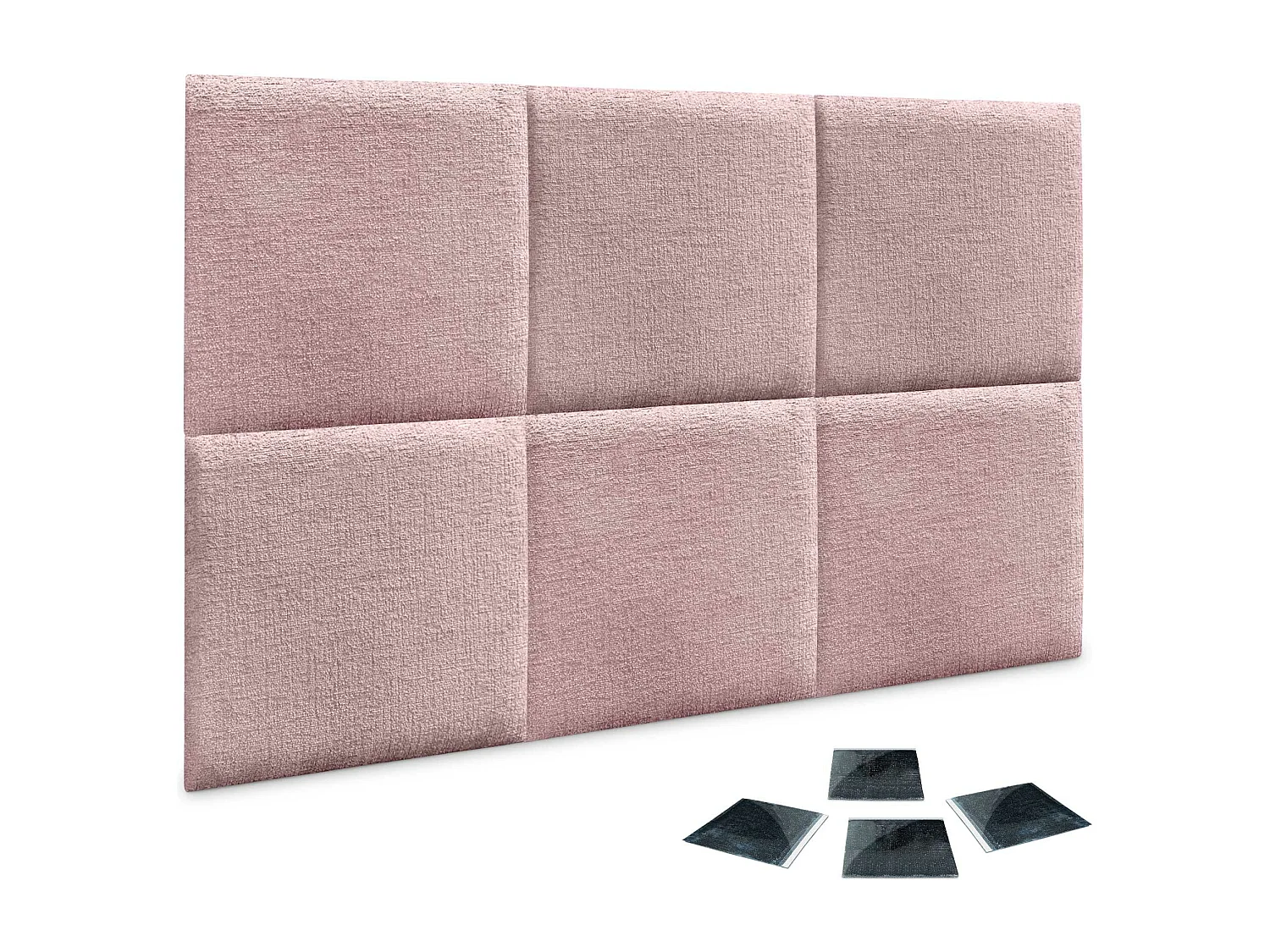 DHOME Lot de 6 panneaux muraux acoustiques auto-adhésifs en laine écologique protection absorbante contre les chocs (Saumon, 60x60cm, x6)