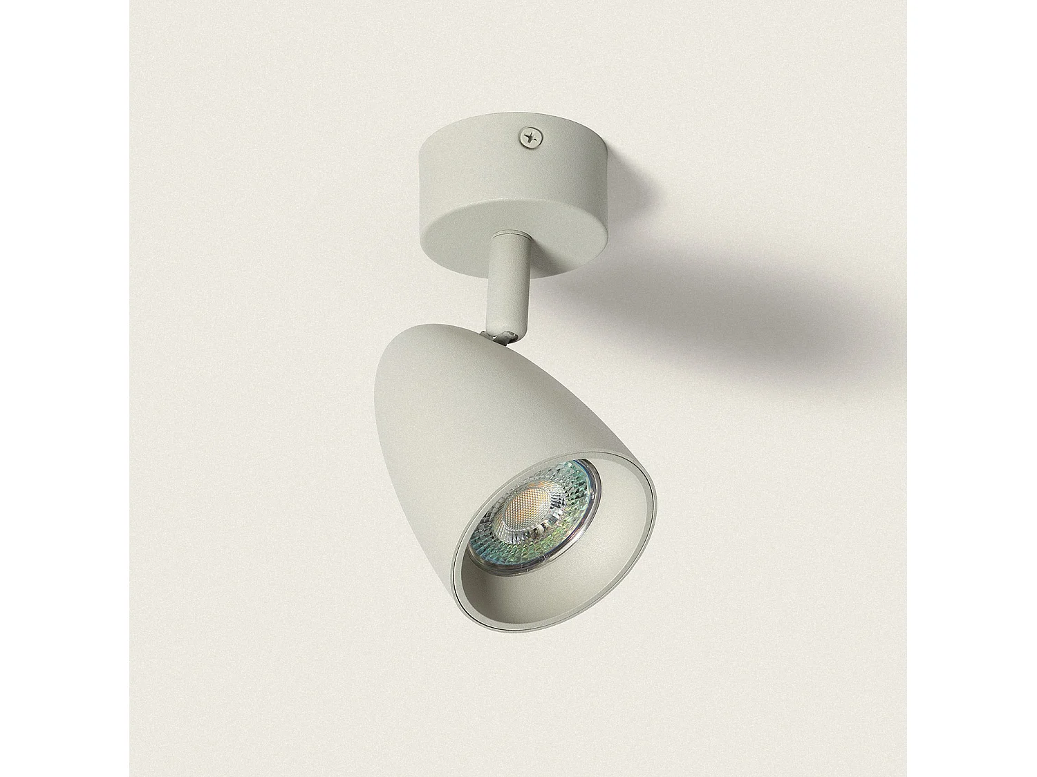 Applique Aluminium Ronde Adrien 1 Spot Gris Pierre