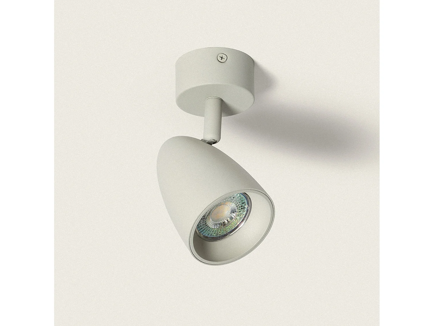 Applique Aluminium Ronde Adrien 1 Spot Gris Pierre