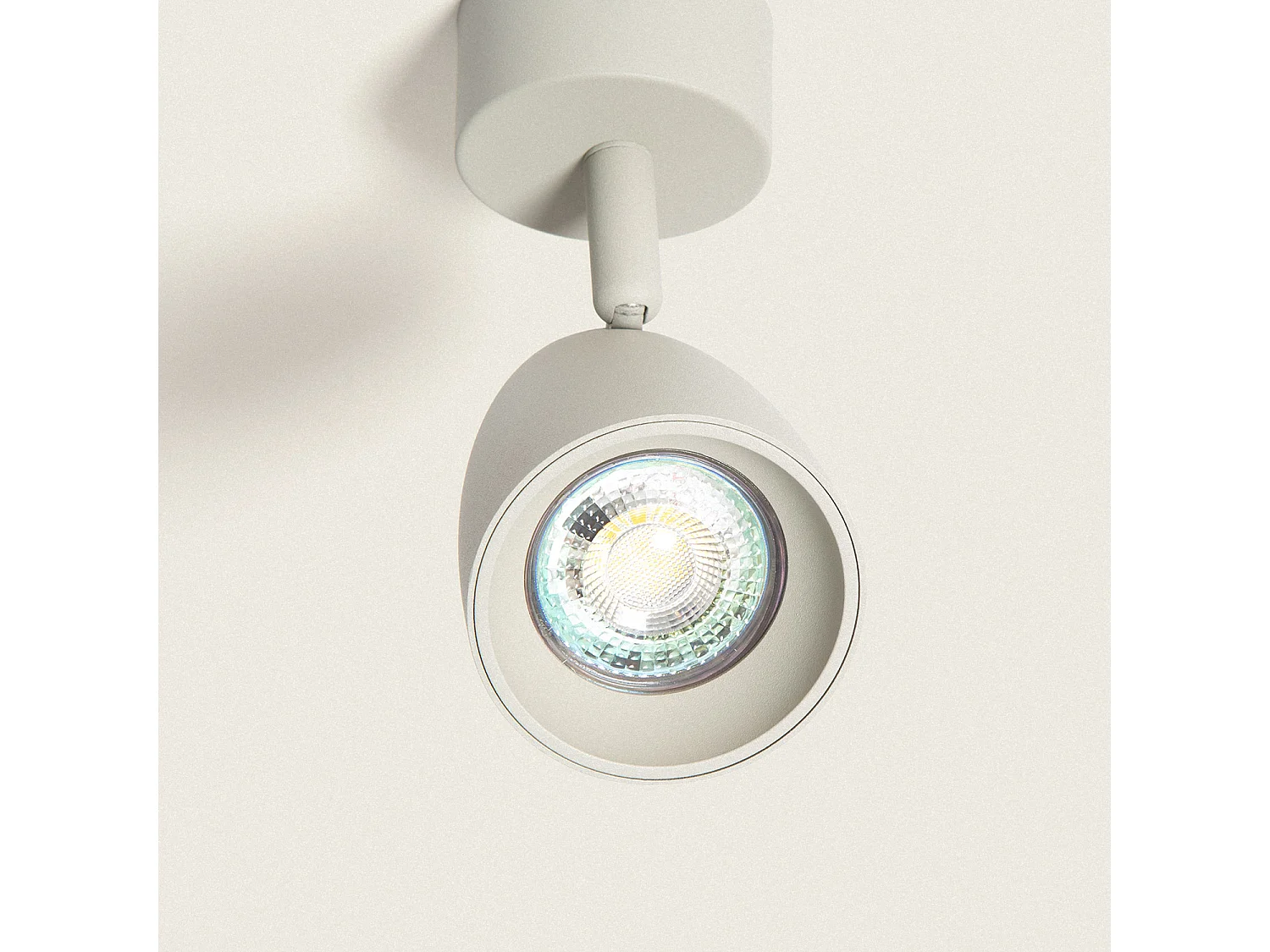 Applique Aluminium Ronde Adrien 1 Spot Gris Pierre