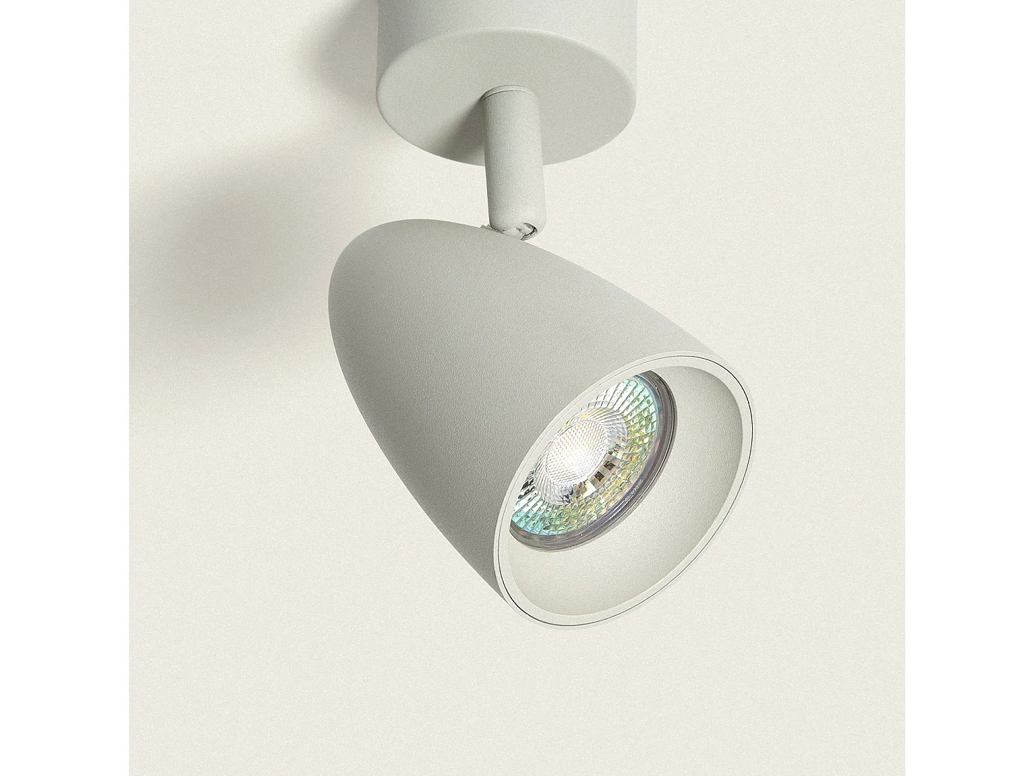 Applique Aluminium Ronde Adrien 1 Spot Gris Pierre