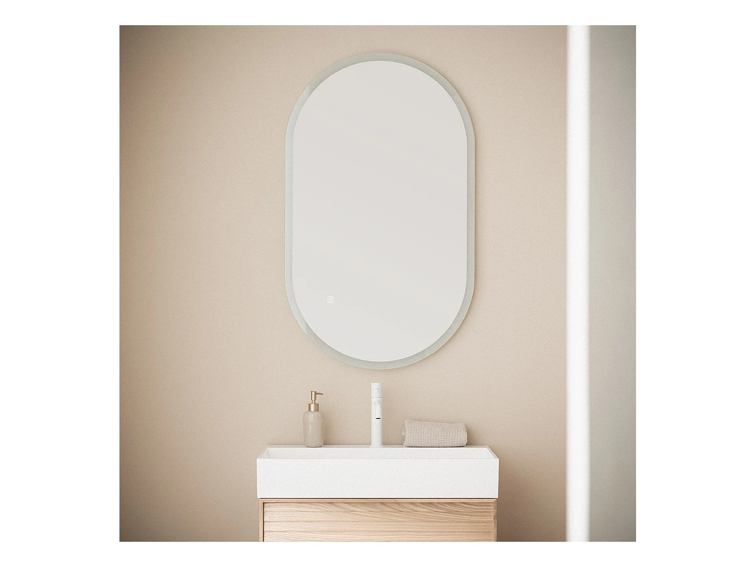 Miroir Salle de Bain avec Éclairage LED Anti-buée 100x60 cm Ona Sélectionnable (chaud-neutre-froid)